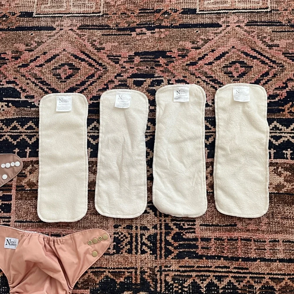 Nora’s Nursery Pocket Diapers with Bamboo Inserts - Neutral Set